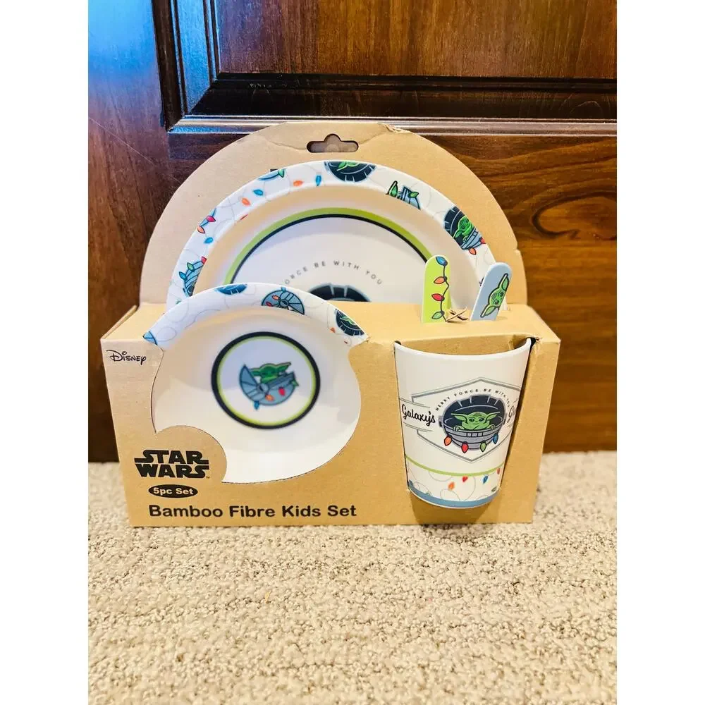 Yoda Star Wars Kids Christmas Bamboo Dishware Set